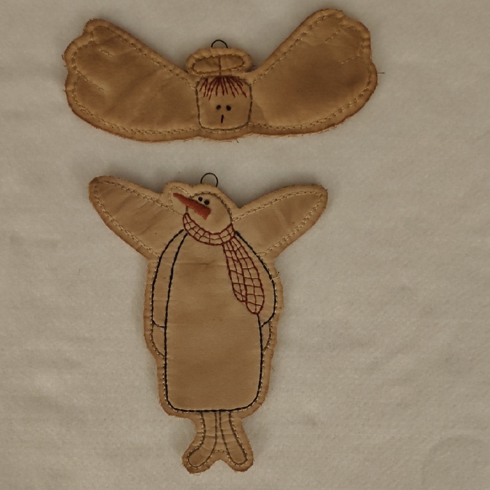 Handcrafted Tan Angel Ornaments